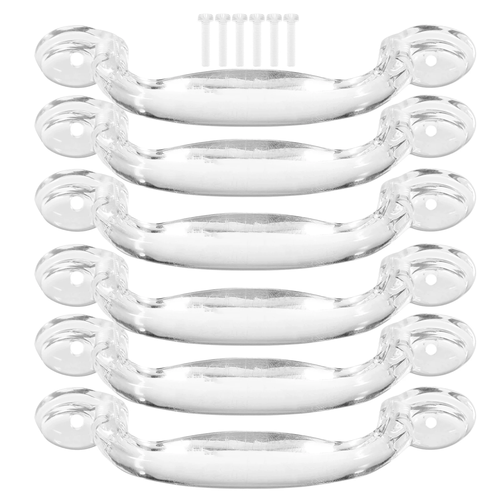 

6Pcs Clear Plastic Cabinet Handles Large Pulls for Wardrobe Drawer Furniture Door Pulls