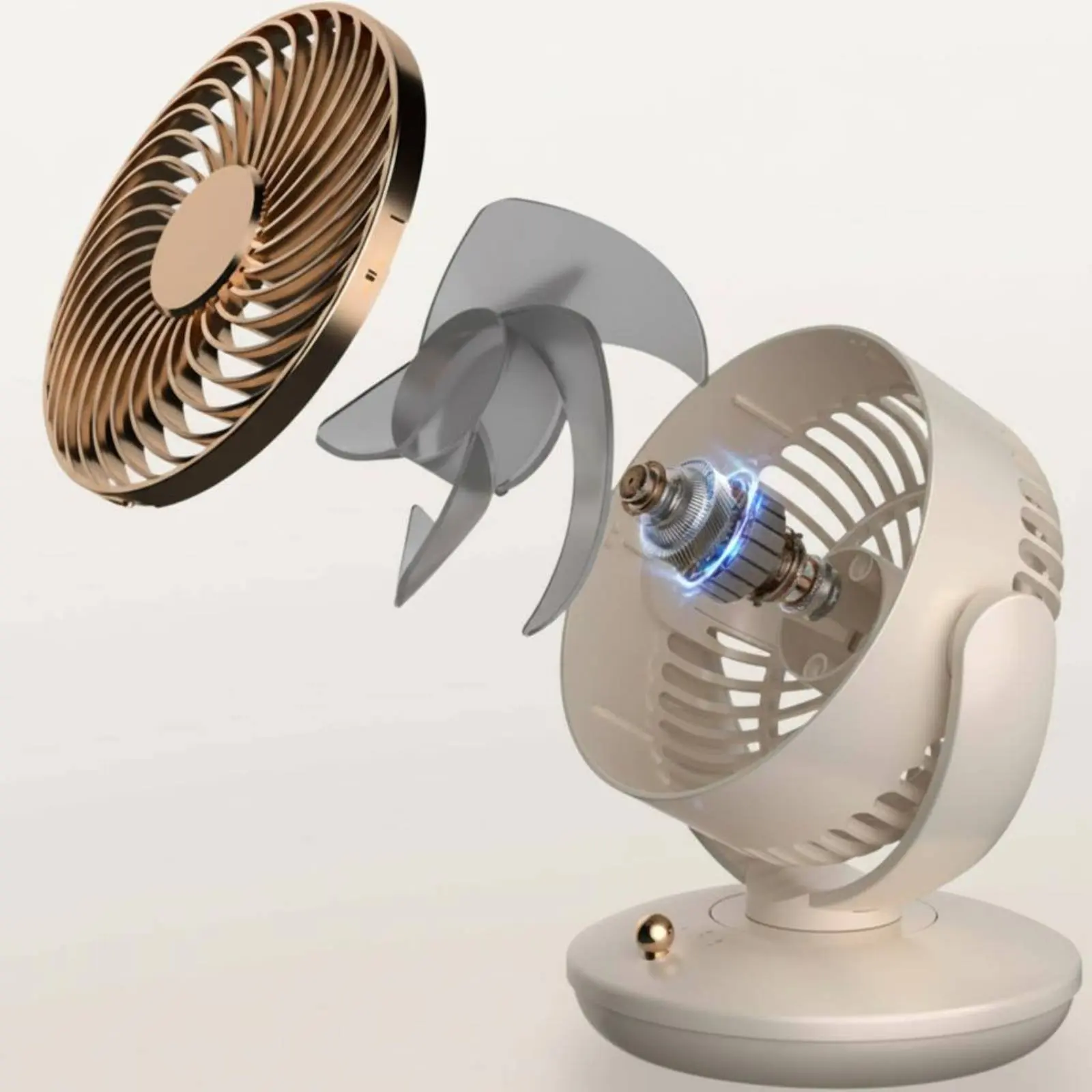 Mini Oscillating Fan Long Battery Life Portable Usb Fan Household Appliance 3 Speed Settings for Office, Study Room