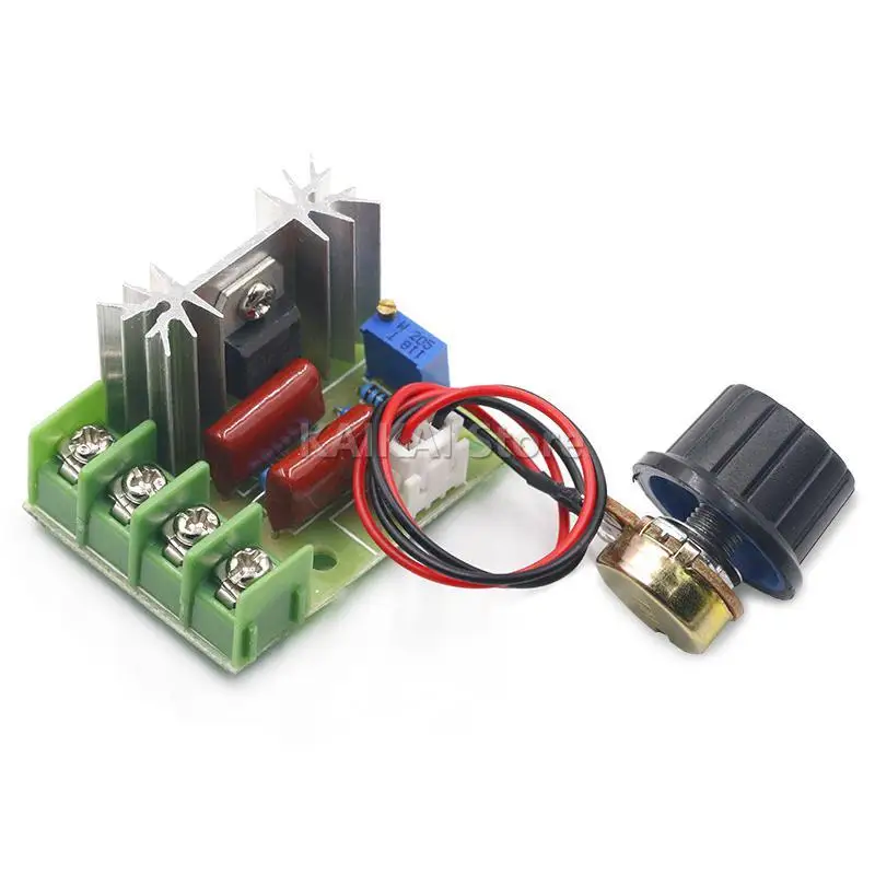 AC 220V 2000W High Power SCR Voltage Regulator Dimming Dimmers Motor Speed Controller Governor Module W/ Potentiometer