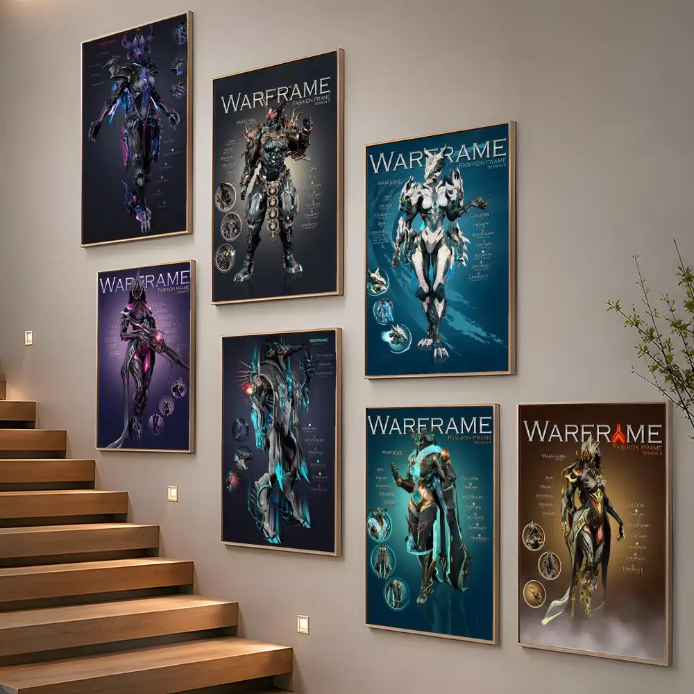 Popular Games W-WarframeS Poster HD Modern Peel and Stick Wall Decor for Bedroom Living Room Dorm Office Kitchen Bathroom