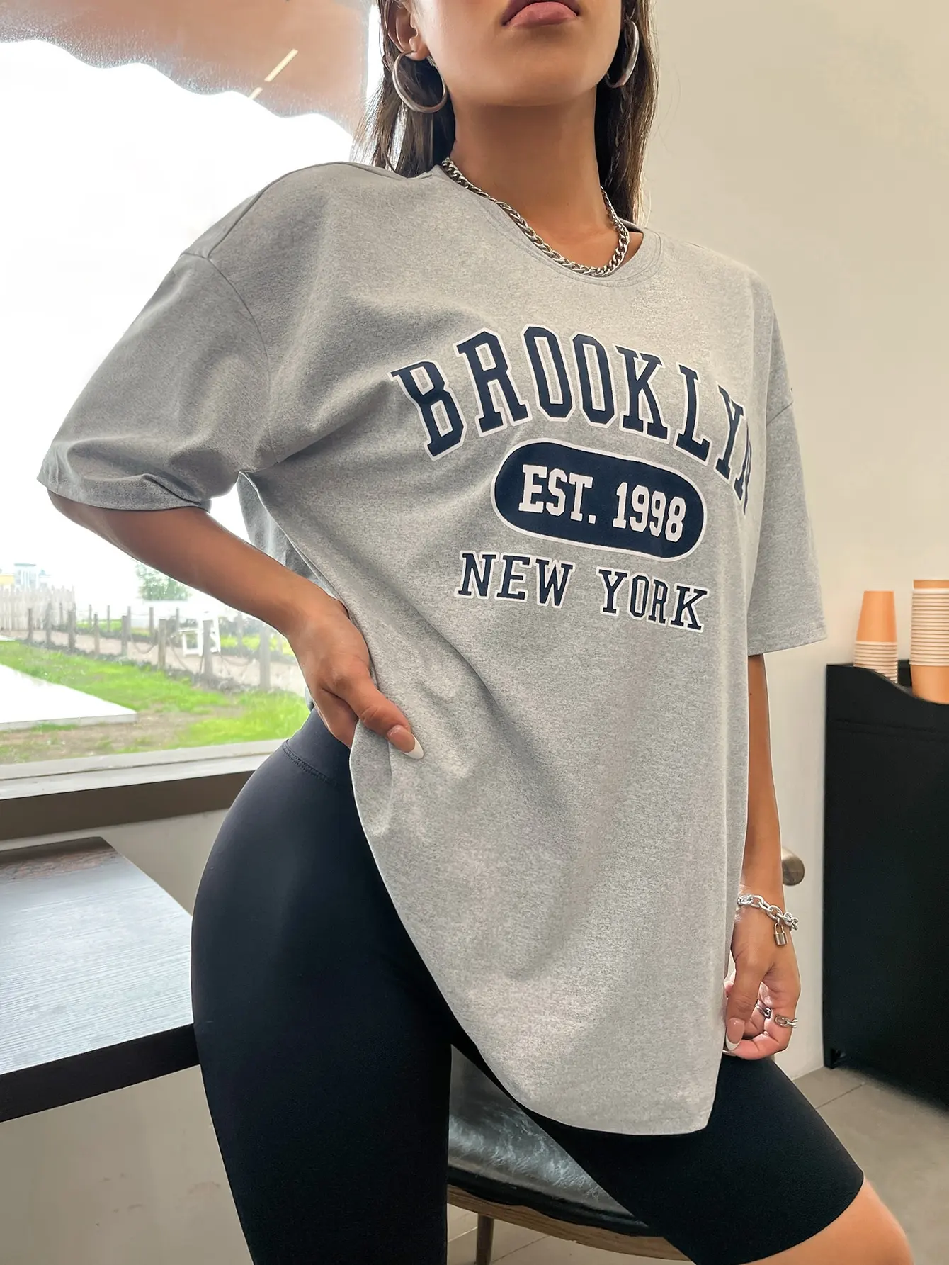 Brooklyn EST.1998 NEW YORK City Printed T-Shirt Female Cotton 