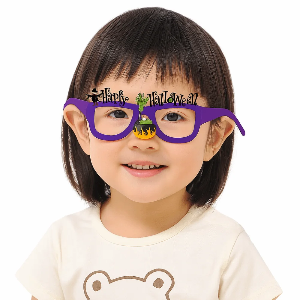 6 pcs Funny Halloween Paper Glasses Spider Design Bat Design Cosplay Eyeglass Cardboard Pumpkin Design Party Photo Props Party