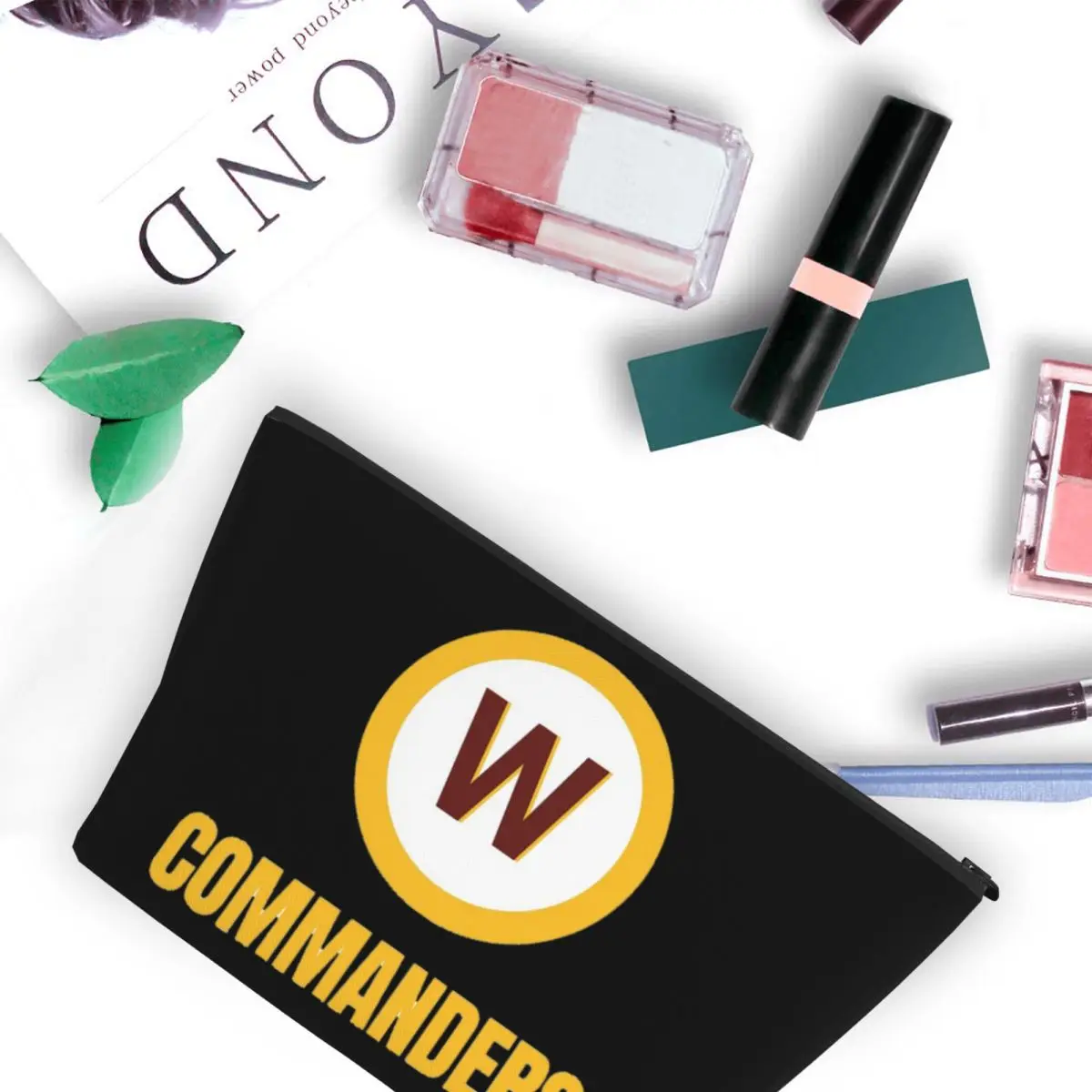 

Washington Commanders Football Team Women Cosmetic Bag Travel Makeup Organizer Pouch Toiletry Storage Dopp Kit Box