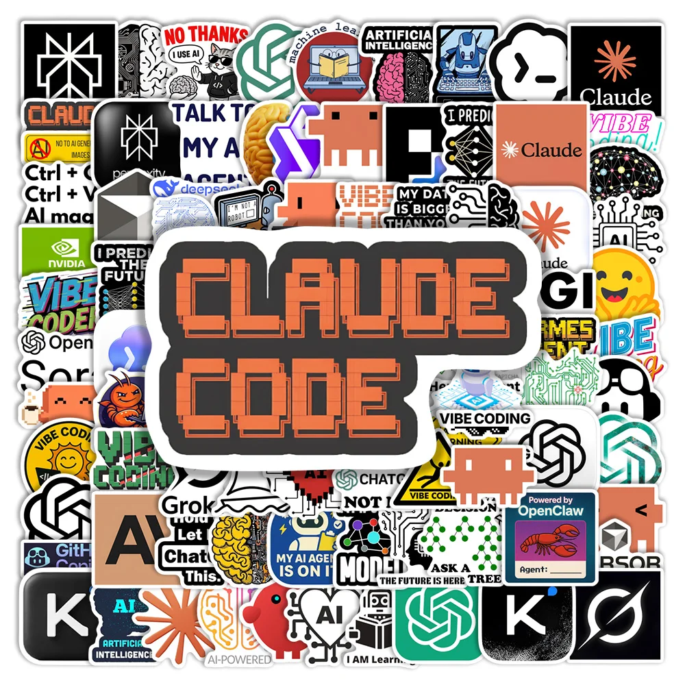 KI-Agent LLM Vibe Coding AGI Entwickler Aufkleber Wasserfeste DIY-Sticker Geschenk für Laptop Handy Flaschen Gepäck Scrapbook Journaling – Detail 1