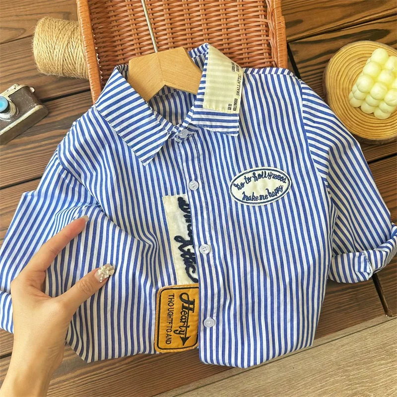 Girls Baby's Kids Blouse Coat Jacket Outwear 2024 Blue Spring Autumn Shirts Cotton Gift Party Sunscreen Children's Clothing