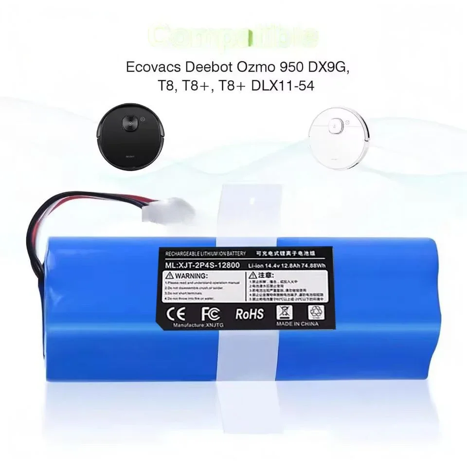 2025 mise à niveau 12800mAh14.4V pour ecovacs T5 T8 T9 T10 T20 DLX11 DLX13 DLN12 X1 X1omni X1turbo batterie de robot de balayage