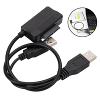 SATA to USB 2.0 6pin+7pin 13pin Adapter Cable External Power Cable for Laptop Optical Drive CD/DVD ROM Slimline Drive