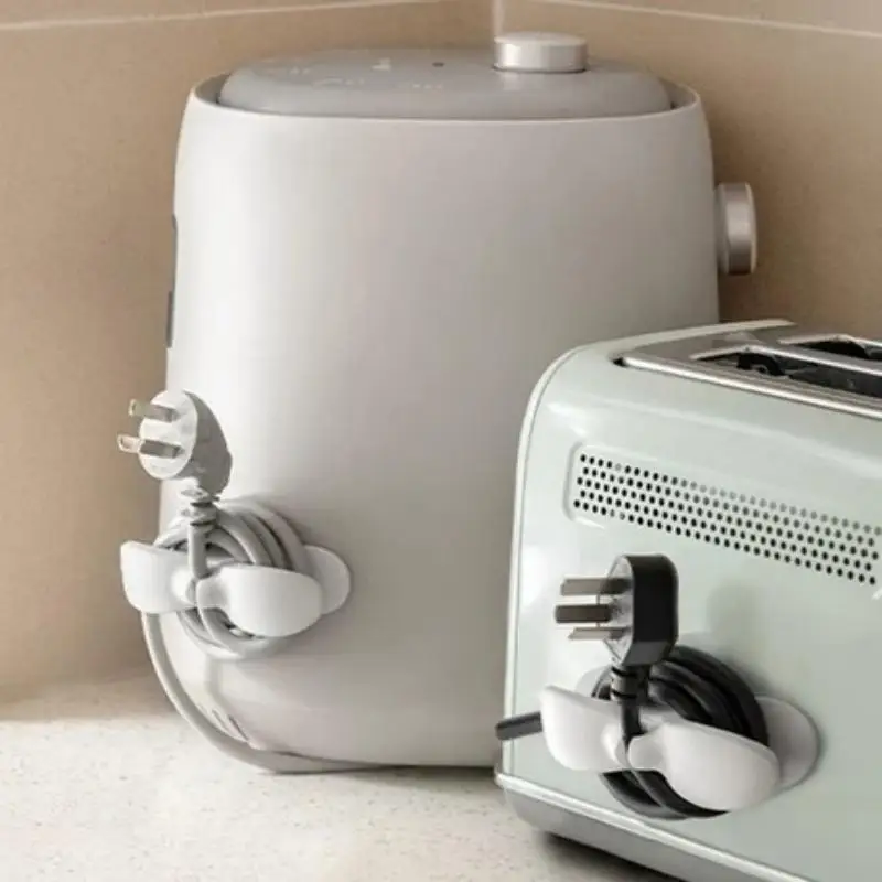 Heavy-Duty Adhesive Kitchen Cord Organizer | No Drill Strong Stick Wire Plug Holder with Clips for Tidy Cable Storage