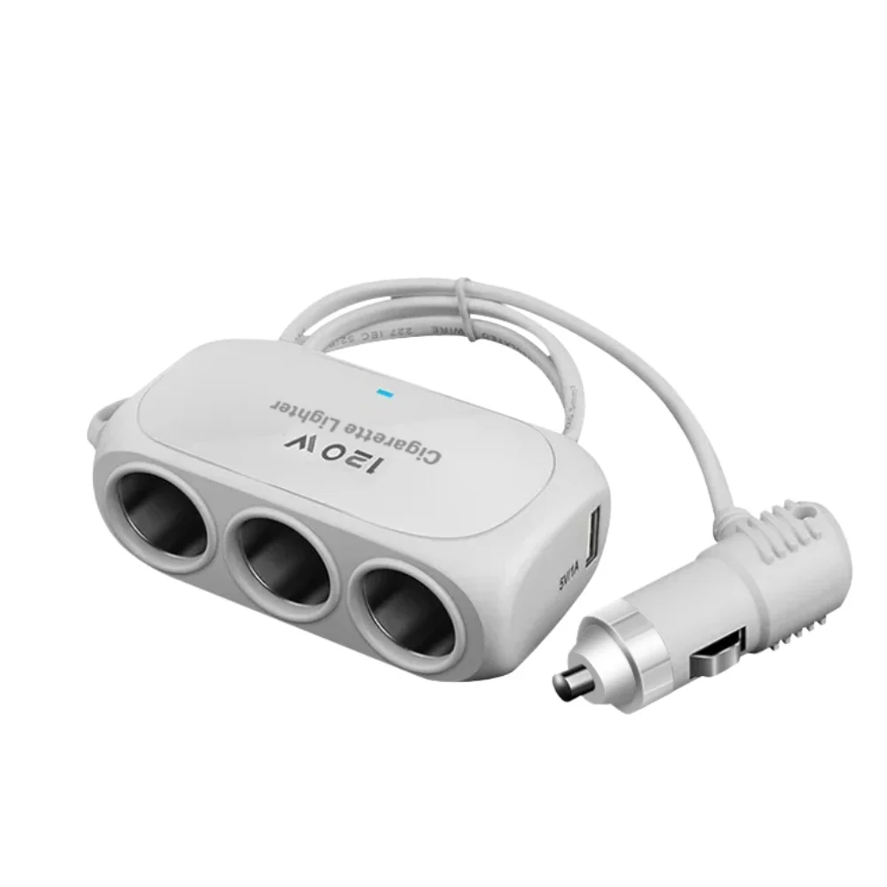 120W 3 in 1 Car Cigarette Lighter Splitter USB Type C Dual Port Fast Charger 12V 24V Power Adapter for iPhone GPS Dashcam DVR