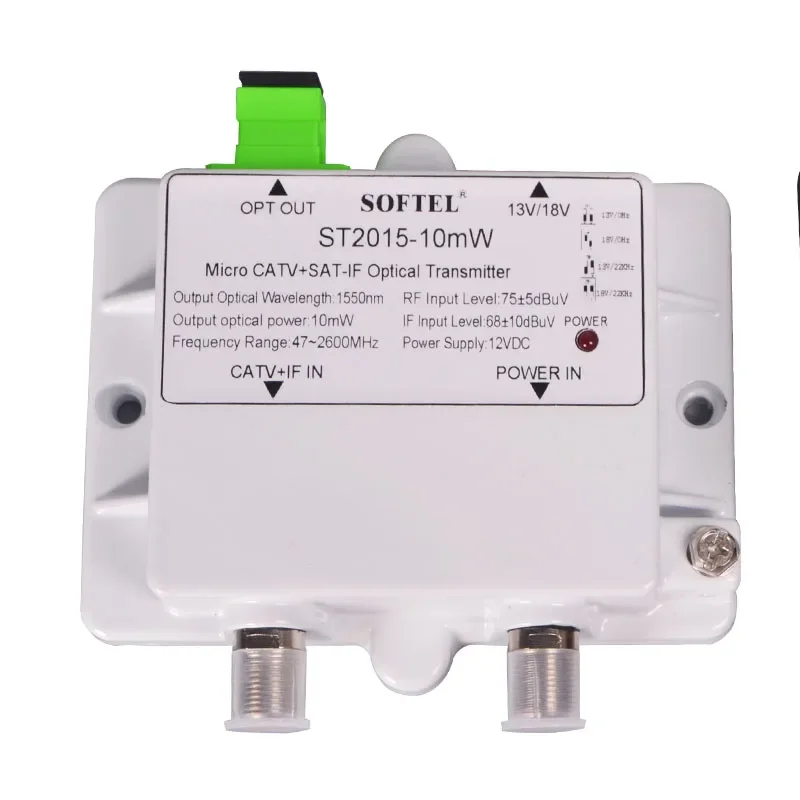 47-2150 MHz Mini transmisor óptico catv 10mw salida 1550 nm Mini transmisor óptico