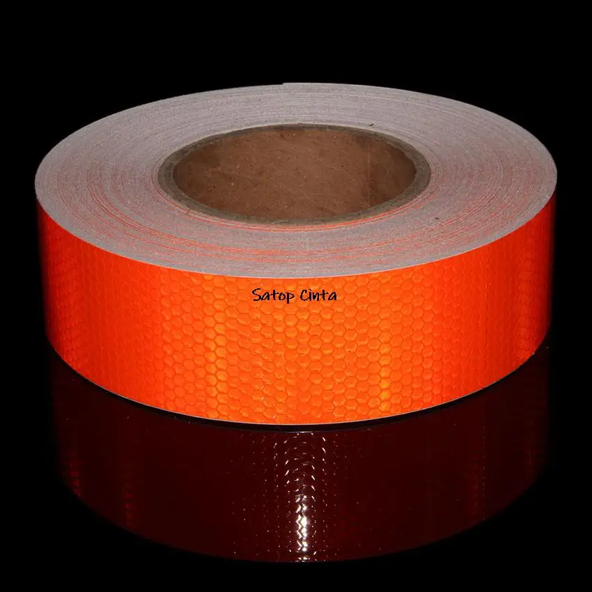 5CM Wide Orange Self Adhesive Warning Tape Automobiles Motorcycle Reflective Filmstickers for Car 10m Long