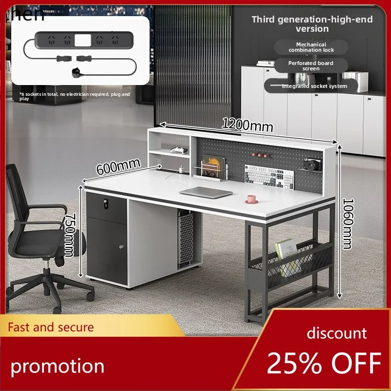 ZML Staff Office Desk and Chair Set Simple Modern Partition Workstation Card Seat Employee Desk