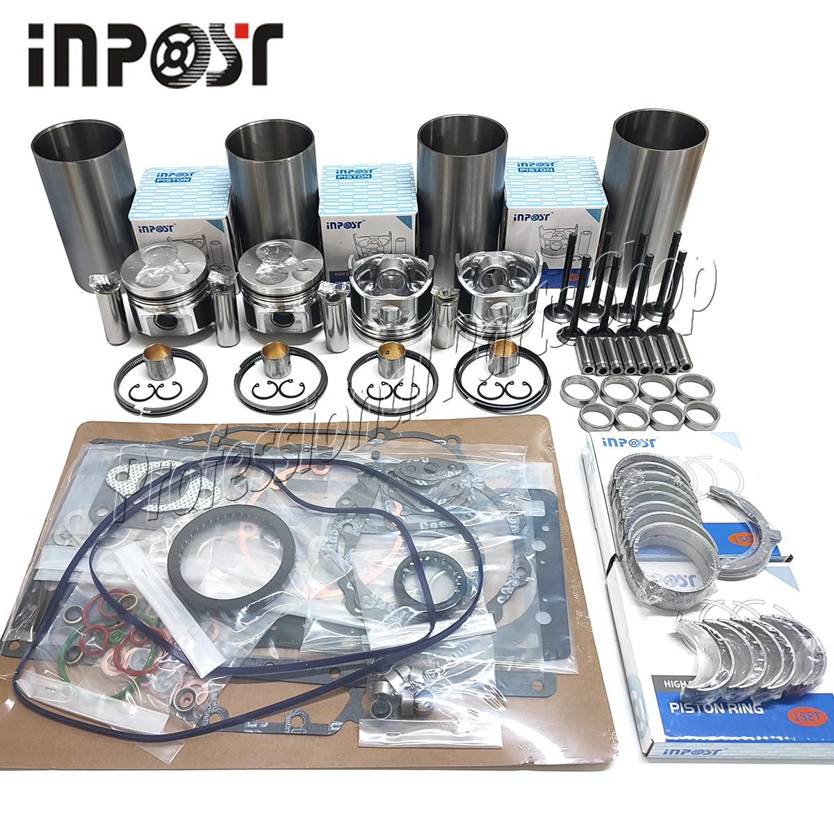 V1505 Overhaul Rebuild Kit Full Gasket Piston with Valve For Kubota V1505 V1505-E V1505-T repair Kit gasket