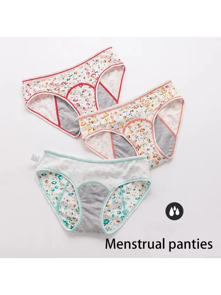 1 Stück Menstruation höschen Damen Baumwolle Slips drei Schichten auslaufs ichere Mädchen physio