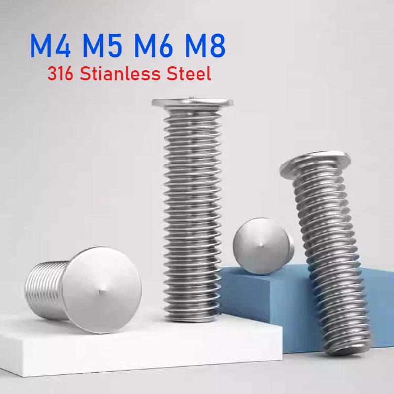 

10-100pcs M4 M5 M6 M8 316 Stianless Steel Spot Welding Screw Solder Point Bolt Weld Stud For Capacitor Discharge