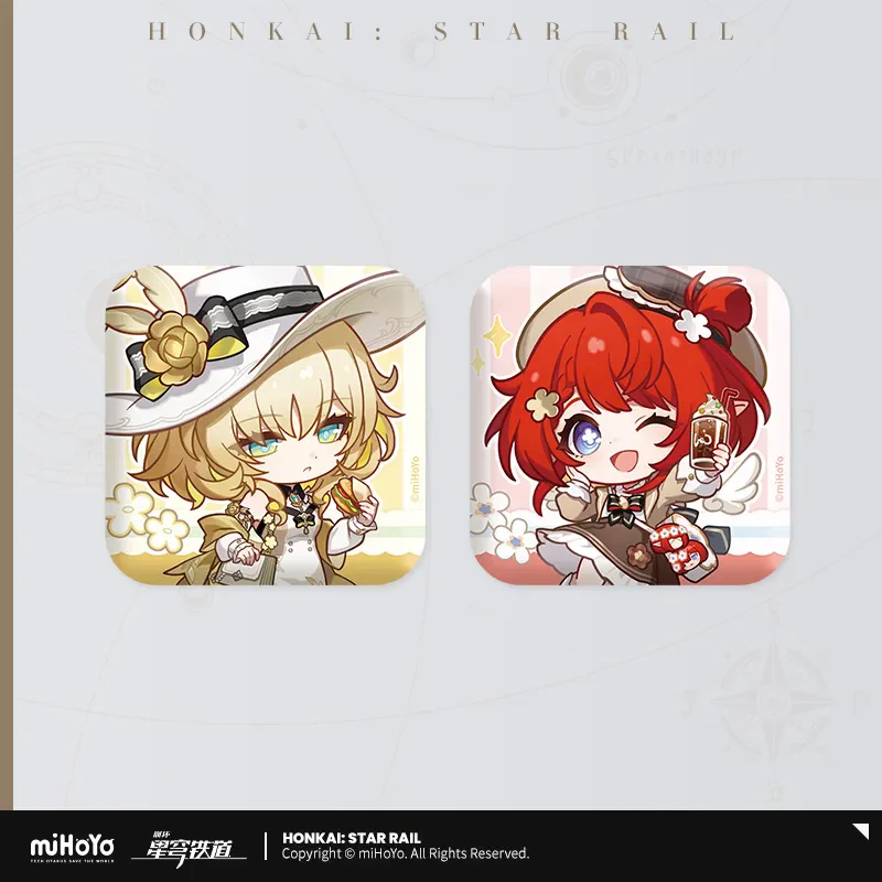 

[Genuine] miHoYo Game Honkai Star Rail Train Journey Series Q-version Tinplate Badge Aglaea Tribios Accessory Cosplay Xmas Gifts