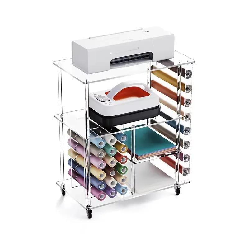 Multifunctional acrylic office printer storage rack, multi-layer storage copy paper rack