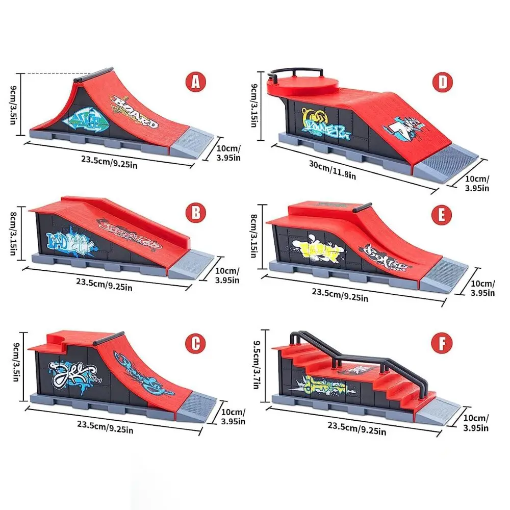 핑거 스케이트파크 전문 기술 연습 데크 플랫폼 스턴트 DIY 핑거 스케이트보드 조립 램프 파크 키트 장난감, 10 인 1 세트