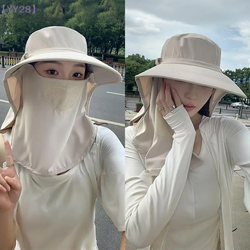 

【YY28】Wide Brim Sun Hat With Neck Flap Travel Fisherman Hat Shawl Sunscreen Cap Outdoor UV Anti Neck Protection Sun Visors{Y}