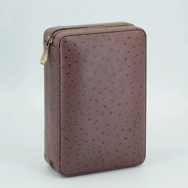 

Хьюмидор для хранения сигар Кожаный хьюмидор для сигар Ветрозащитный с гигрометром Увлажнитель Портативный дорожный чехол для сигар