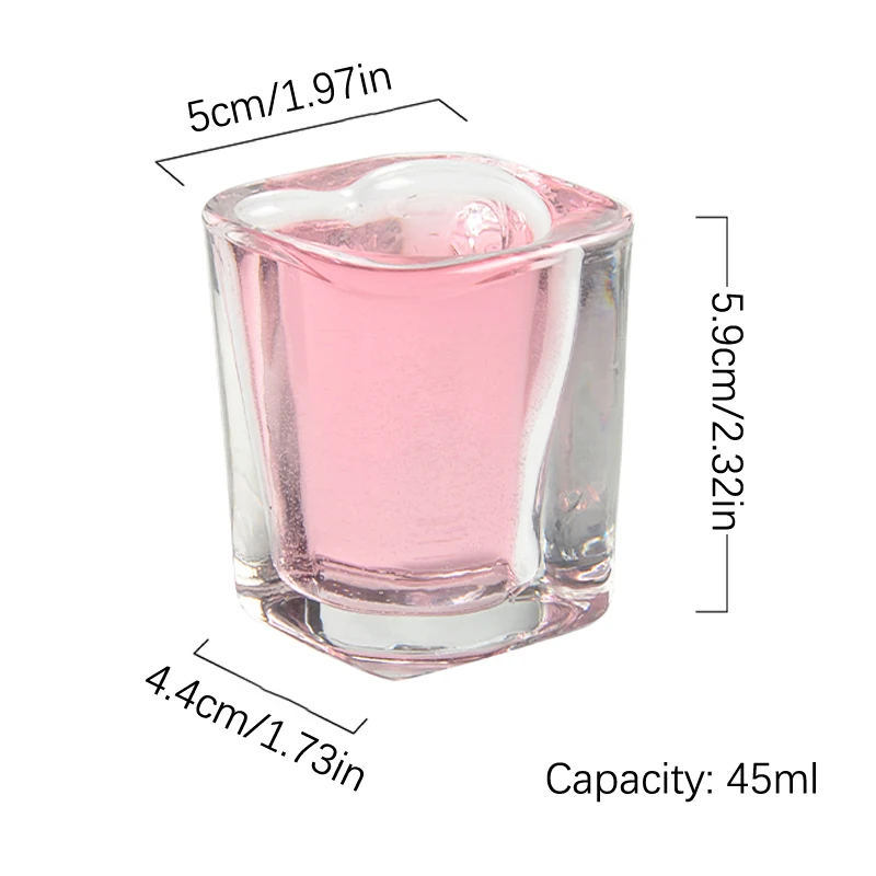 1pc Girly High-looking Heart-shaped Glass Wine Glass Whiskey Cocktail Thickened Heat-resistant Glass Party Bar Romantic Wedding