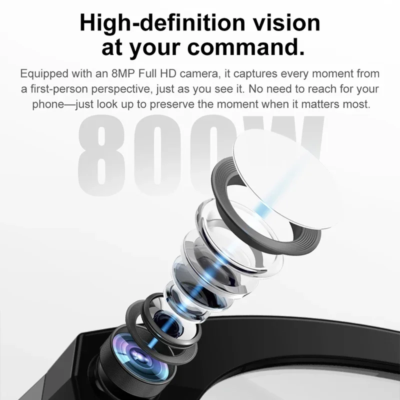 Lenovo 8K HD AI Smart Glasses Camera 1600WDual Real-time Translation Bluetooth Call Shoot Audio Video Music Play Sunglasses 2026 image 4