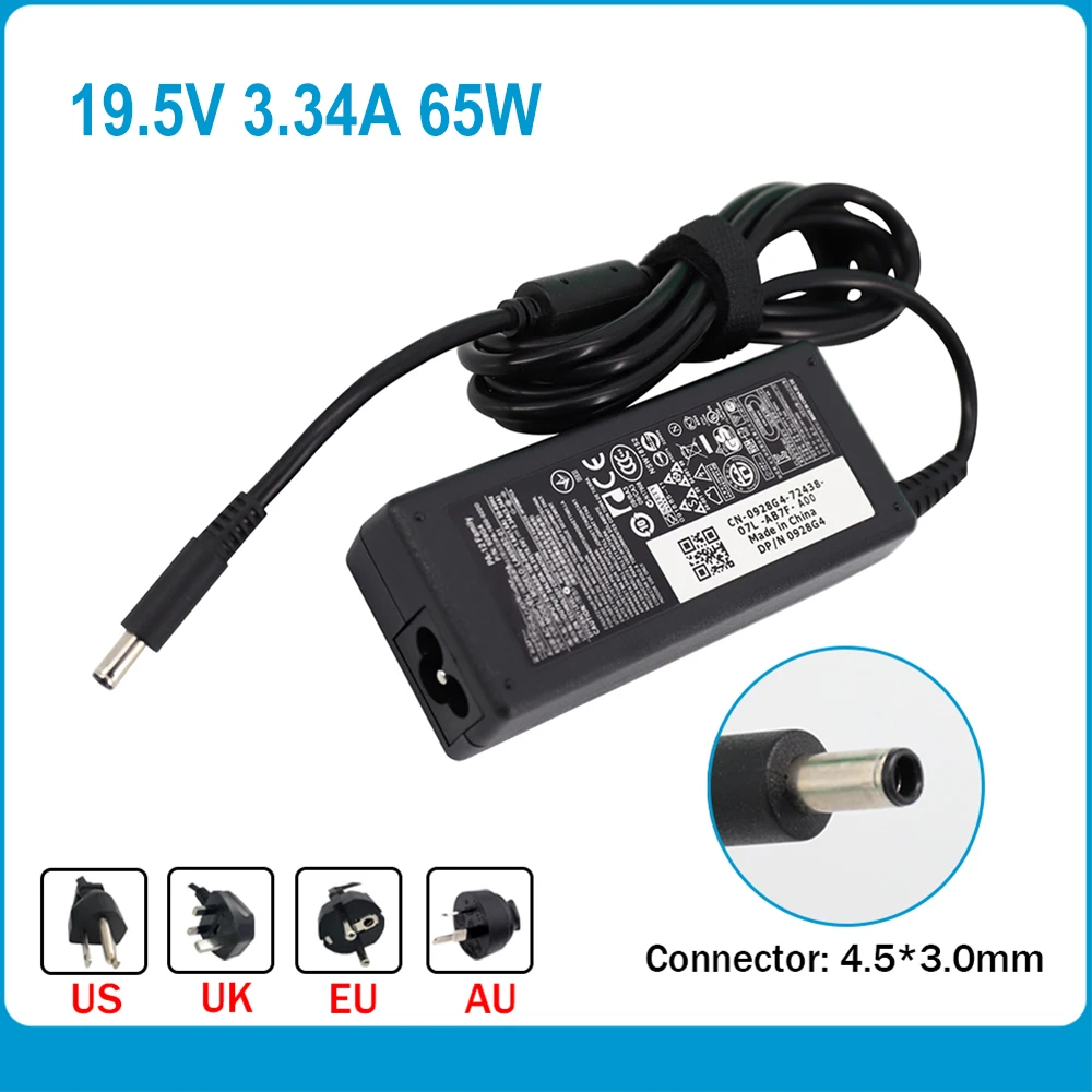 

19.5V 3.34A 65W 4.5*3.0mm Laptop Charger Adapter For Dell Inspiron 15 3551 3552 3558 5551 5552 5555 5558 5559 7568 P28E P57G