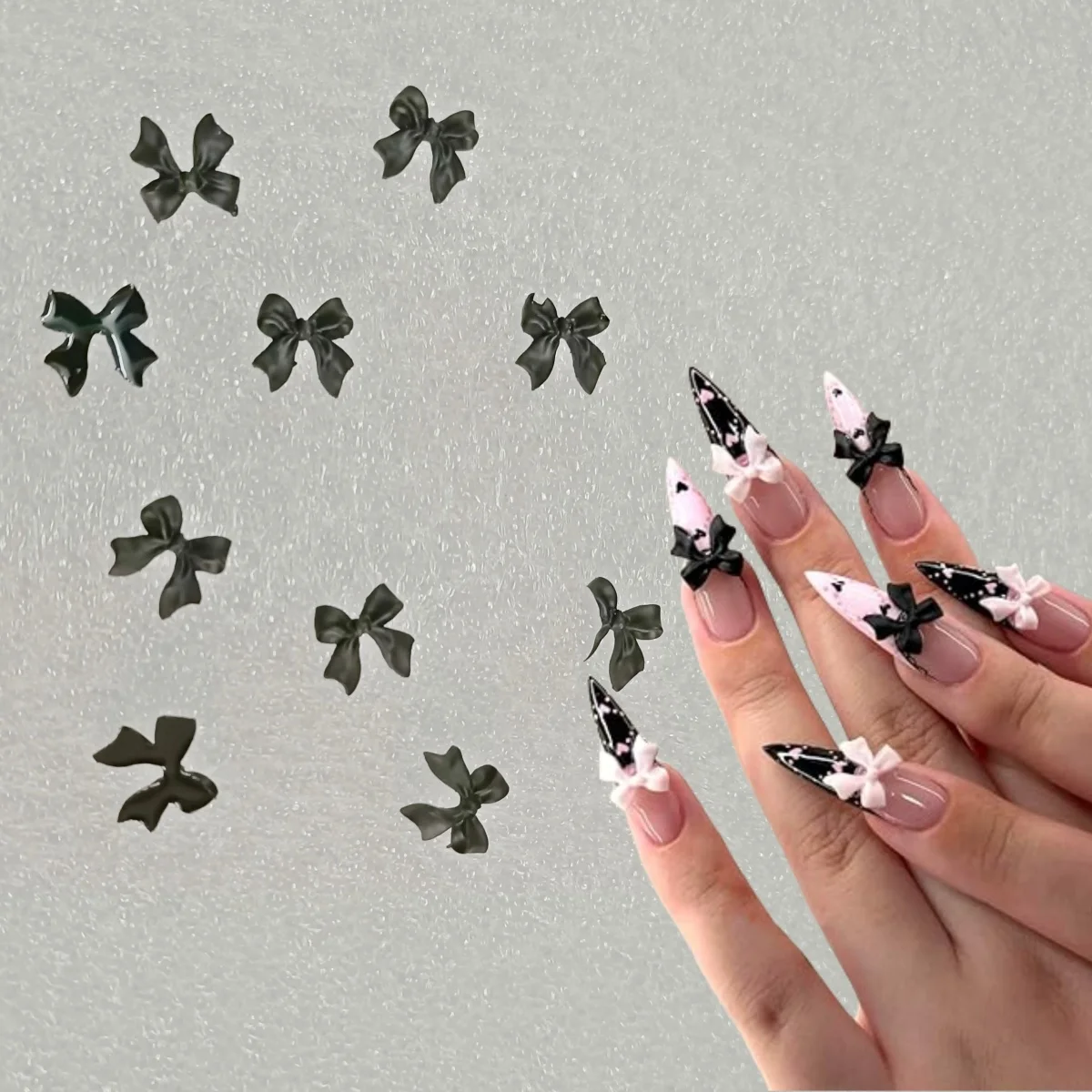 1袋10個入り 3Dリボンネイルアートチャーム リボンチャーム ネイルDIY用