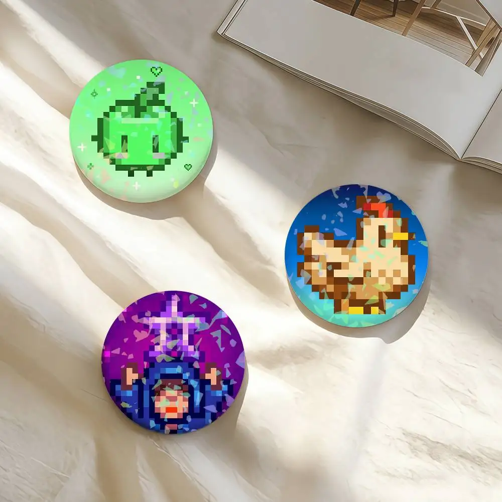 لعبة Stardew Valley لطيف الدجاج شارة الليزر دبابيس دبابيس اليدوية لحقيبة الظهر الهدايا حقيبة ديكور المشجعين جمع