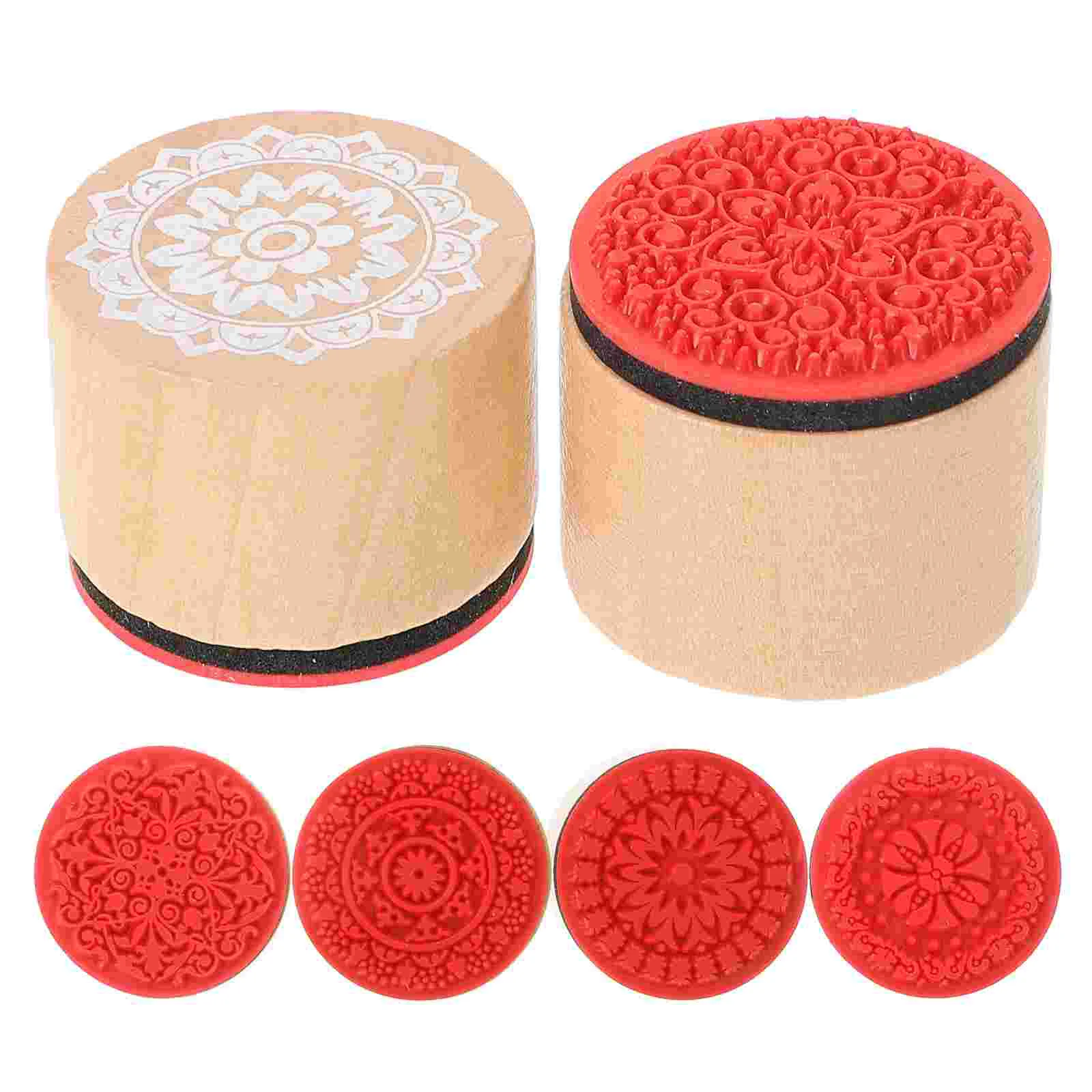 6 Pcs Wooden Seal Scrapbook Decorative Stamps DIY Ink Playdough Clay Week Embossed for