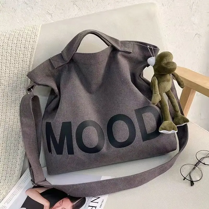 Bags for Women 2022 Large Capacity Student Letter Canvas Tote Bag Teenage Girl Boy Messenger Bags Designer Female Crossbody Bags