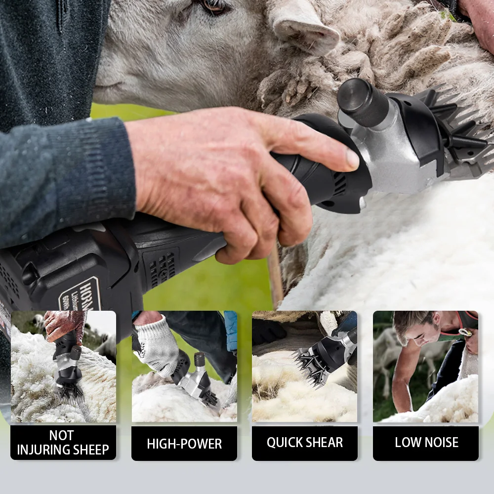 Electric Wool Shears Wireless Farm Wool Cut Hair Clipper Sheep Goat Animal No Battery 6 Speed Pet Shearing Kit for Makita 18V