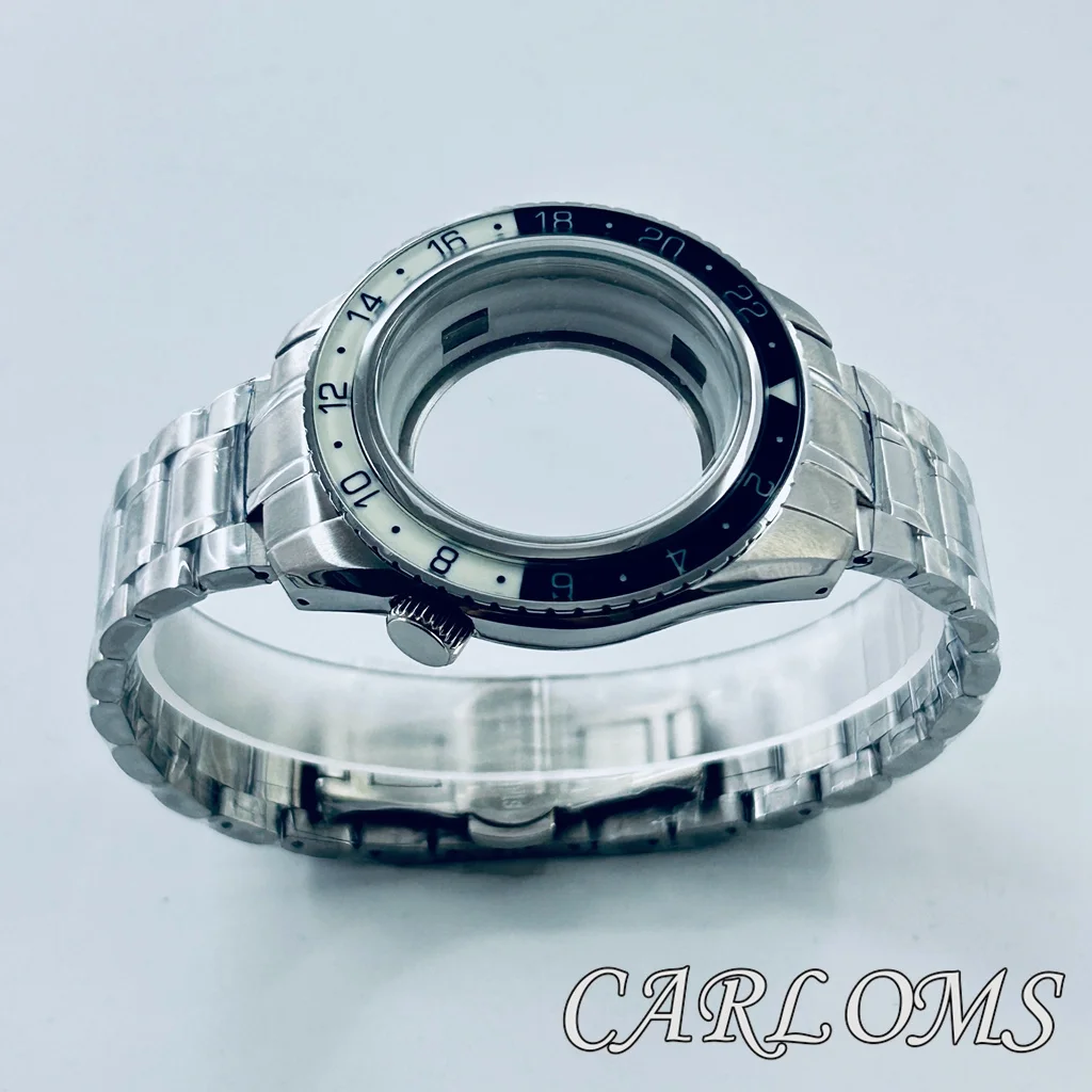 High Quality 44mm NH34 NH35 NH36 NH38 NH70 NH72 Watch Case Green Ceramics Luminous Bezel GS Parts﻿