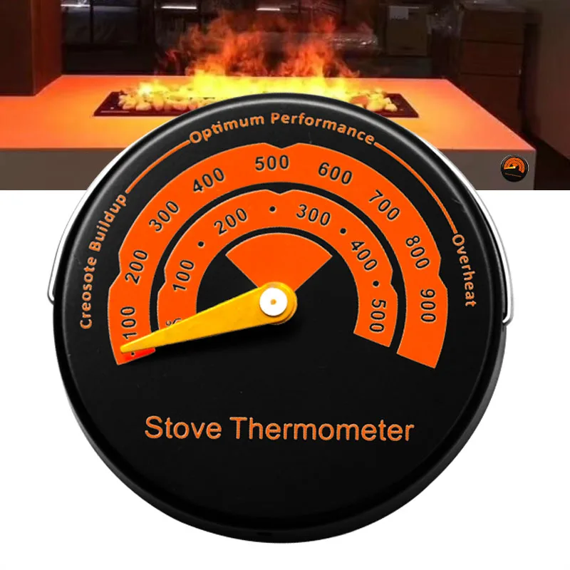 Magnetic Fireplace Thermometer Burner Household Stove Fan Temperature Monitor Oven Magnetic Stove Burner Fireplace Accessories