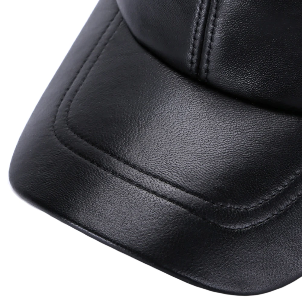 New 2024 Street Hip Hop Hat Leather Hat Fashion Adult Leather Hat Men\'s Warm Leather Baseball Cap Male Men Outdoor Windproof Hat