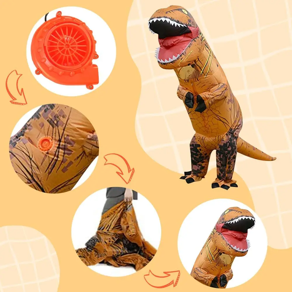 

Лидер продаж, надувной костюм динозавра Тираннозавра Рекса на Хэллоуин, праздничная вечеринка, забавный надувной костюм, карнавальный костюм