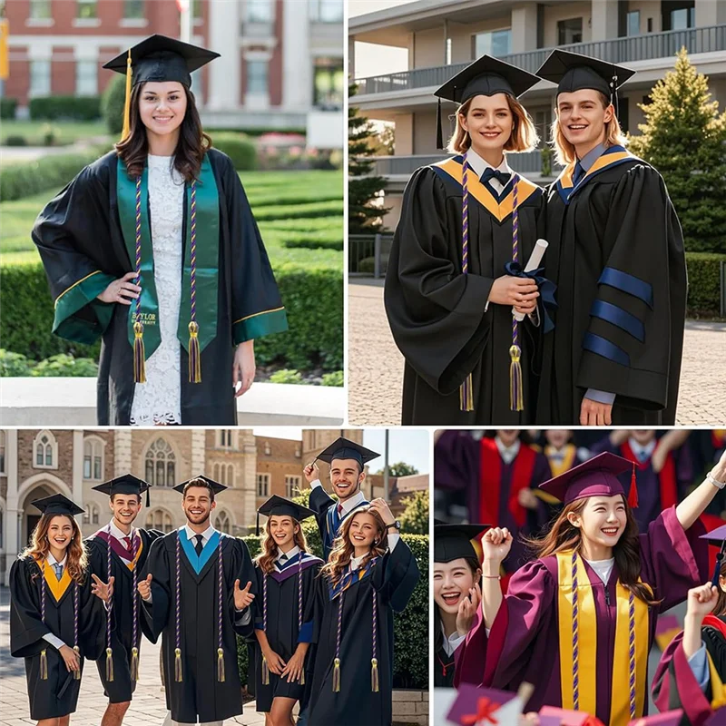 

SOFT-20 Pcs Graduation Cords Graduation Tassel Honor Cords For Graduation Students For Graduation Students Bachelor Gold And Pur