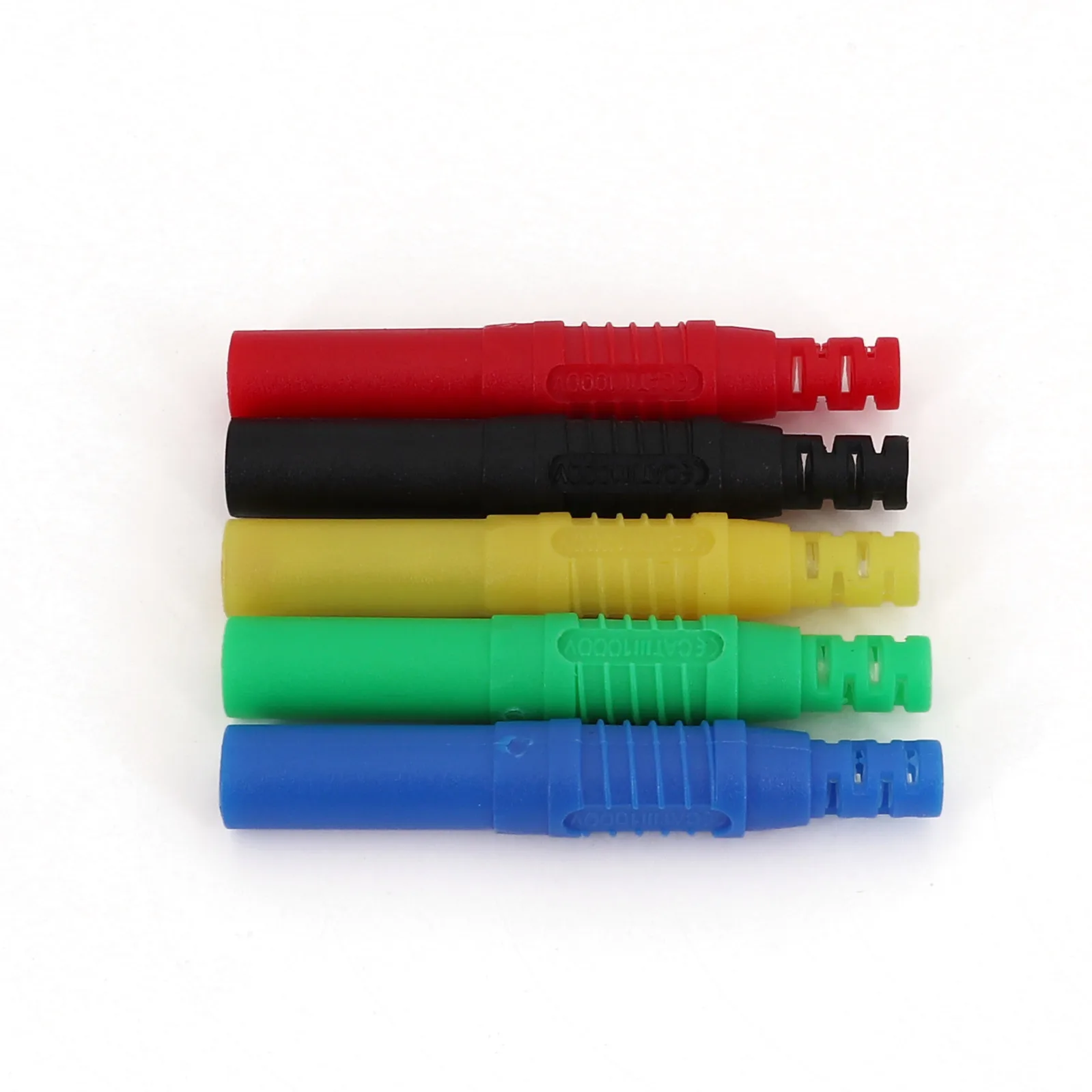 10Pcs Insulated Safety Straight 4mm Male Banana Plug Wire Solder Type Connector