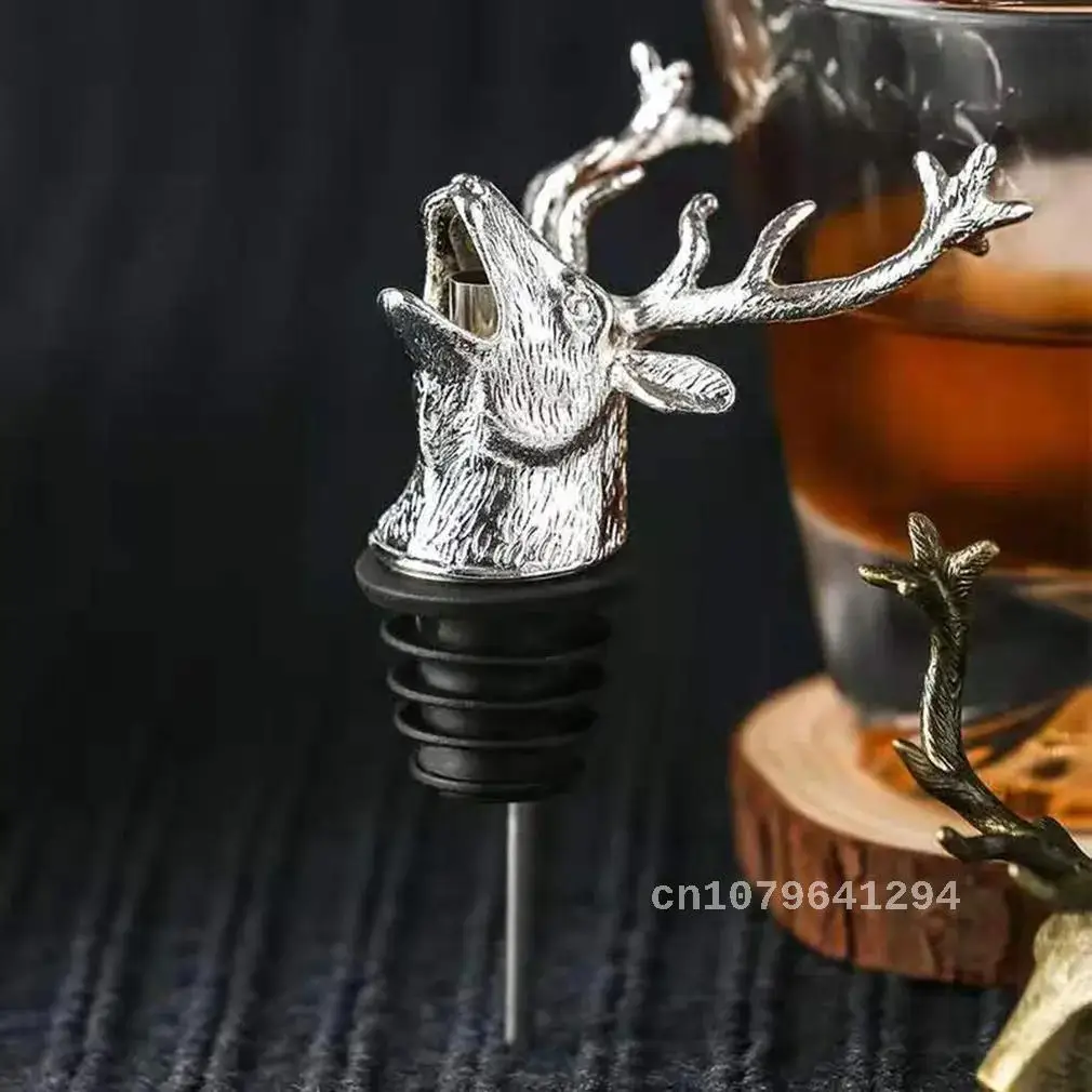 

Unique Wine Bottle Stoppers Modern Deer Stag Head Detachable Good Gloss Wine Pourer Wine Aerators Bar Tools Get Together Gift