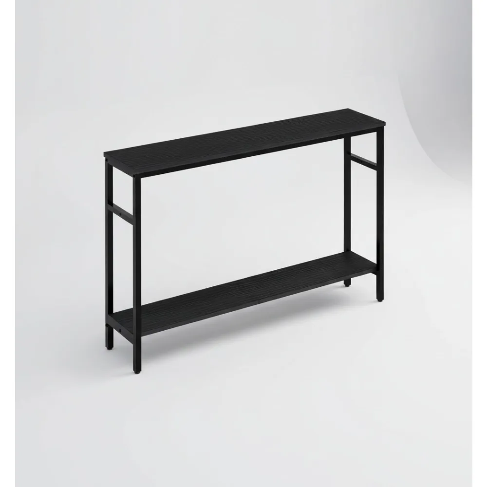 

47 Inch Narrow Console Table with Adjustable Shelf, 2-Tier Slim Sofa Table for Hallway Entryway Living Room