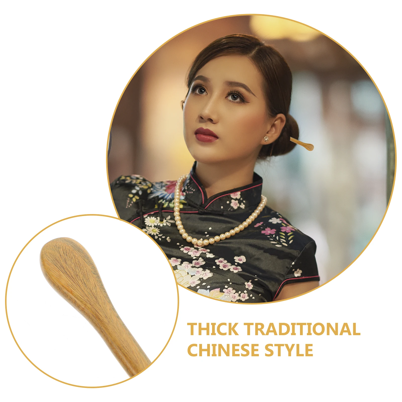 

2PCS S Hairpins Clips for Decor Traditional Chinese Style Durable Wooden Accessories