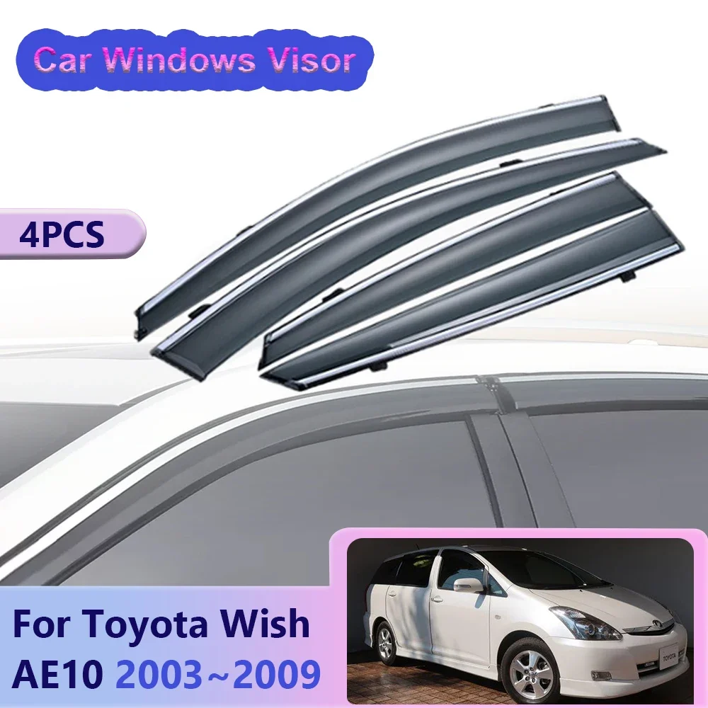 

Козырек для окон Toyota Wish AE10 2003 ~ 2009,2004 2005 2006 2007 2008 автомобильный козырек для вентиляционного отверстия, защита от солнца, дождя, дефлектор, навесы, укрытия, внешние аксессуары