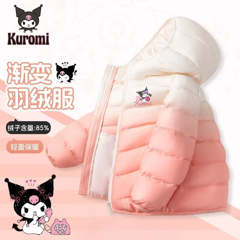

Sanrio Kuromi My melody new cartoon animation girls cotton coat ultra-light gradient coat winter children's warm top wholesale
