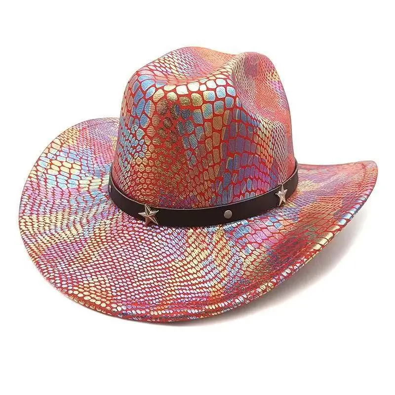 HongLuan Glitter Costume Cappello Adulto e Cappelli da Cowboy Strass per Donna, Cowboy Cosplay Accessori Femminili e Berretto da Cowgirl