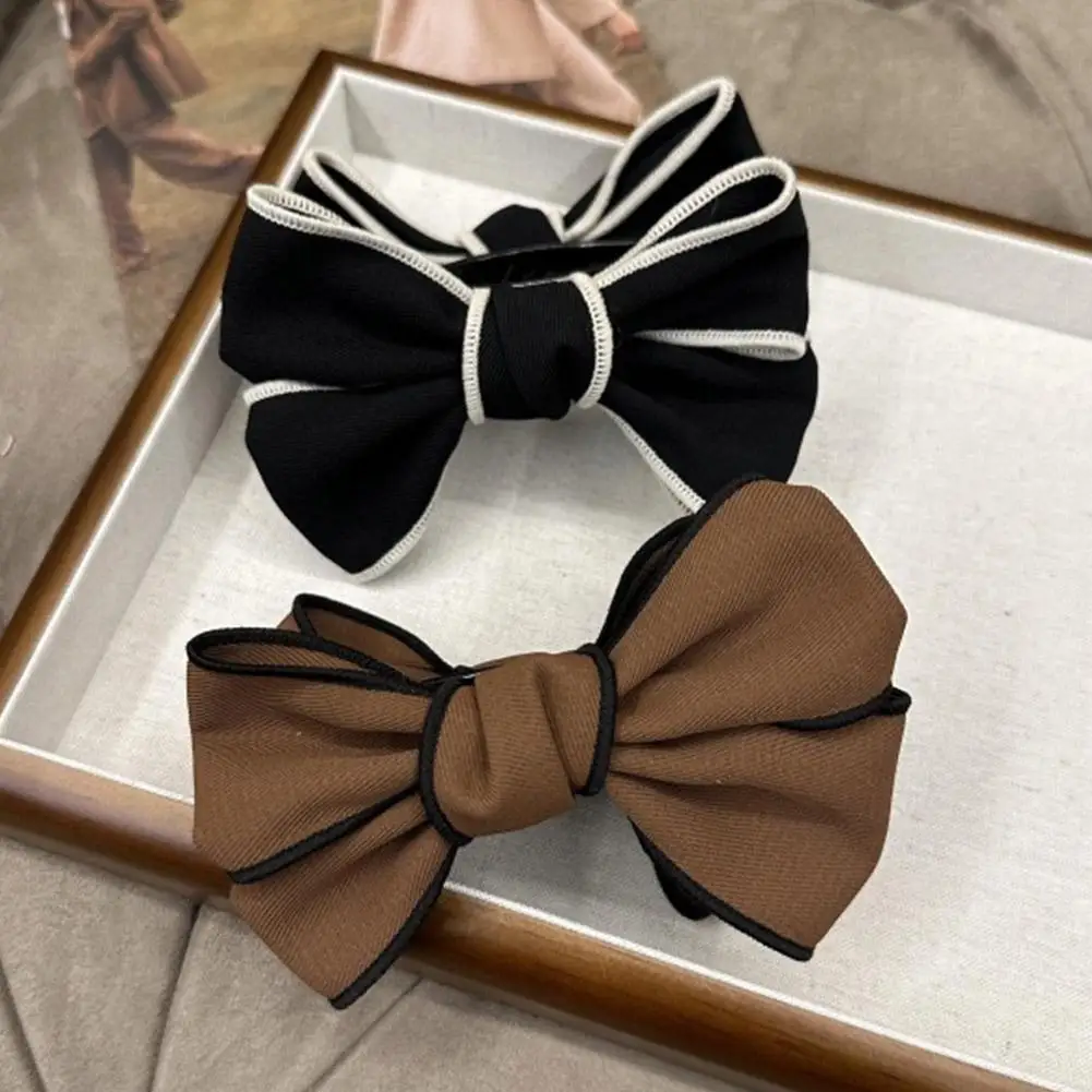 New Fashion Korean Big Bow Hair Claws Double Sided Bow-Knot Grab Clip Hairpins Elegant Women Hair Clip Hair Accessories