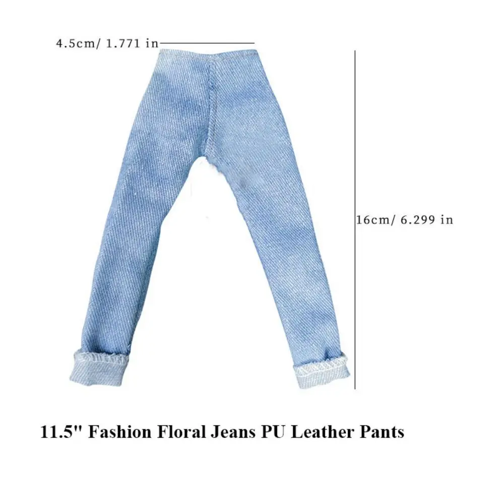 Calças jeans florais multiestilos, roupas da moda, acessórios, calças, roupas casuais para bonecas 1/6 bjd 30cm