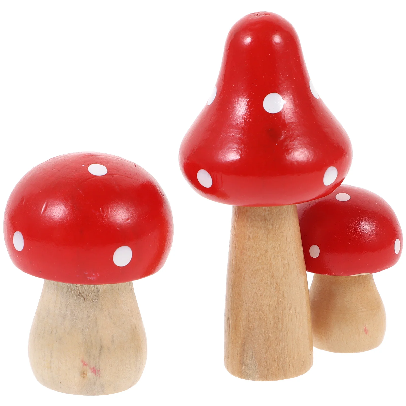 3 Pcs Decorative Mushroom Pots Artificial Plants Outdoor Model Desktop Ornament Toadstool