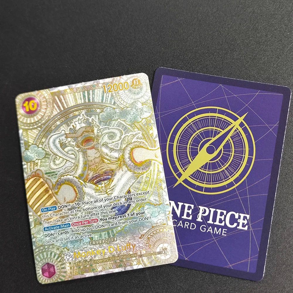 

Коллекционная карта-игрушка Self Made Proxy One Piece OPCG Japanese Coarse Shimmer Process Luffy OP05-119 Gold Silver