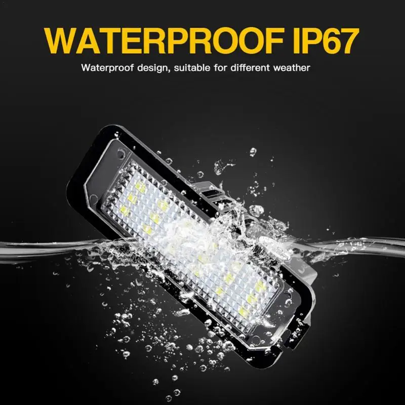 Luces LED de aluminio para placa de matrícula, lámpara de 2 piezas para Golf 4/5/6, Polo, Phaeton