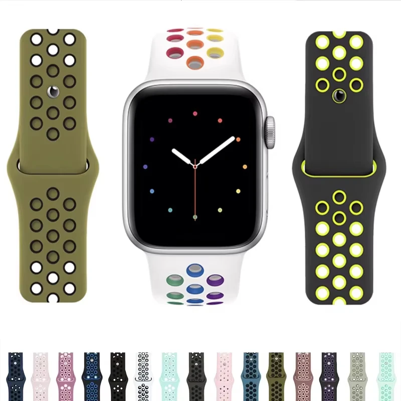 Спортивный силиконовый браслет Apple 45 мм